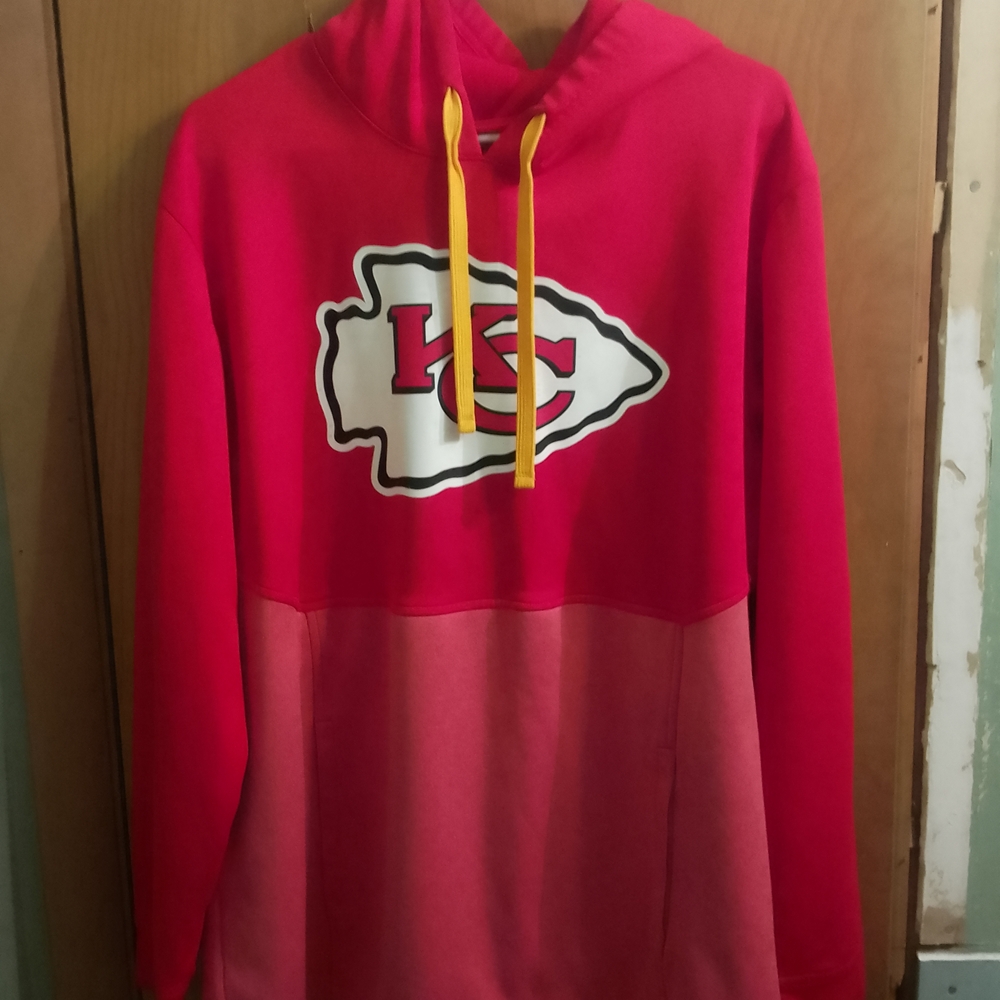 Fanatics‎ Red Fleece Mens Kansas City Chiefs  Pullover Hoodie Size Xl